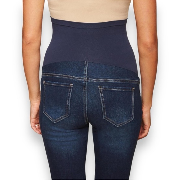Indigo Blue Size Medium Maternity Straight Leg Denim Jeans - Picture 4 of 5